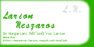 larion meszaros business card